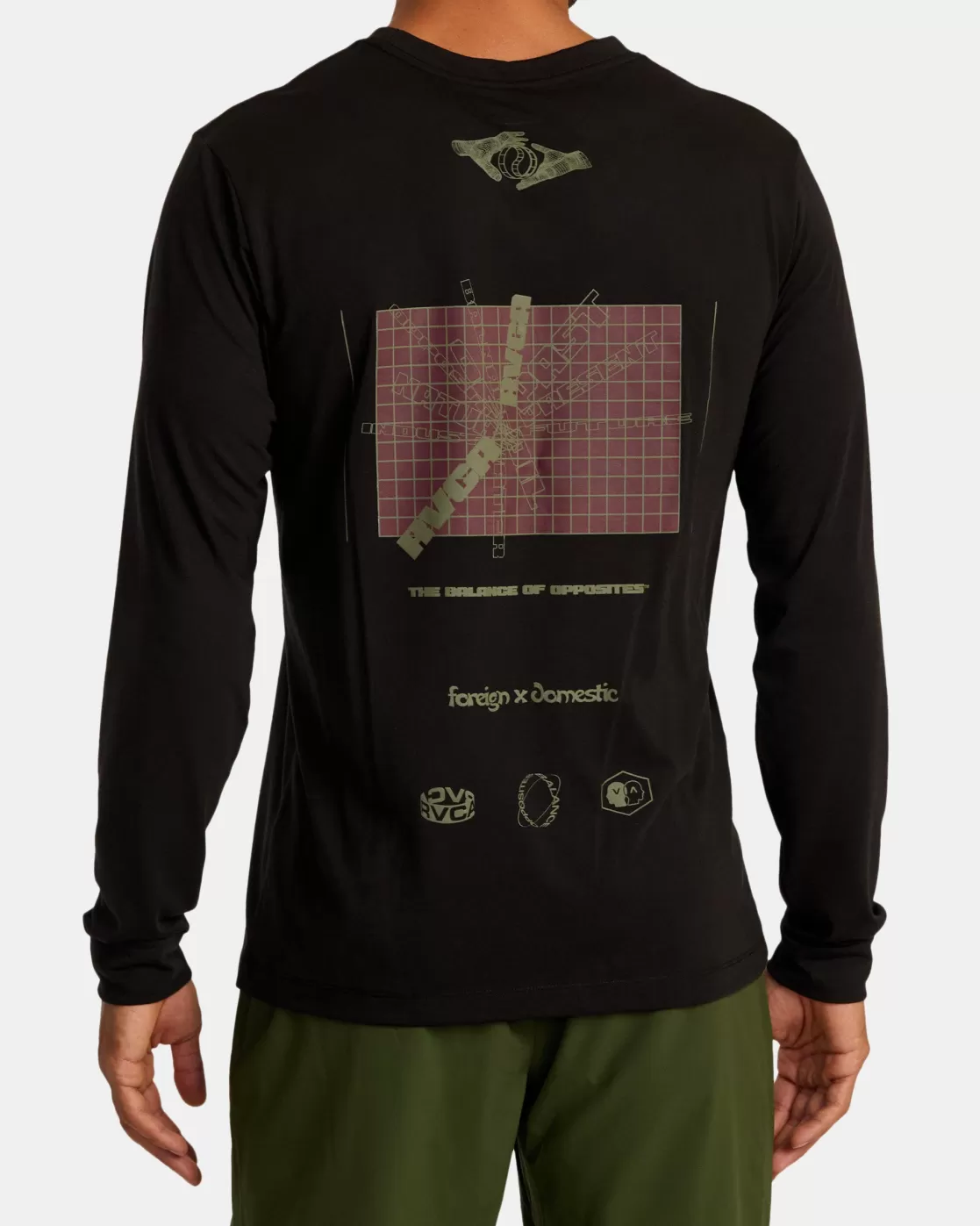 Shop MULTI GRID LONG SLEEVE TEE Workout Shirts | Tees / Tanks